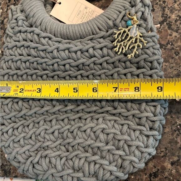 A New Day Macrame Beachy Boho Bag with Jewel Accent - Picture 4 of 6